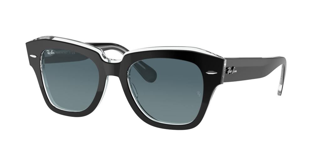 Sunglasses 0RB2186 STATE STREET BLACK ON GRADIENT GREY LENS 52 Ray-Ban TRANSPARENT/BLUE