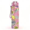 1PC Mixed Plant Leaf Circle Art Print 750ml Color Plastic Sports Water Bottle Leakproof Flip Straw Lid Suitable for Sports Office Home Use