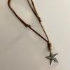 Adjustable Leather Rope Star Pendant Necklace for Women Vintage Ethnic Style Boho Necklace Harajuku Jewelry Accessories