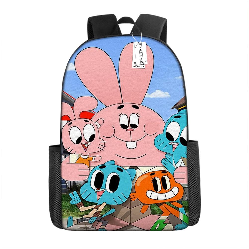 Zaino Scolastico per Bambini Gum Fun World Set 3 Pezzi Leggero Cartone Animato Carino Grande Capacità