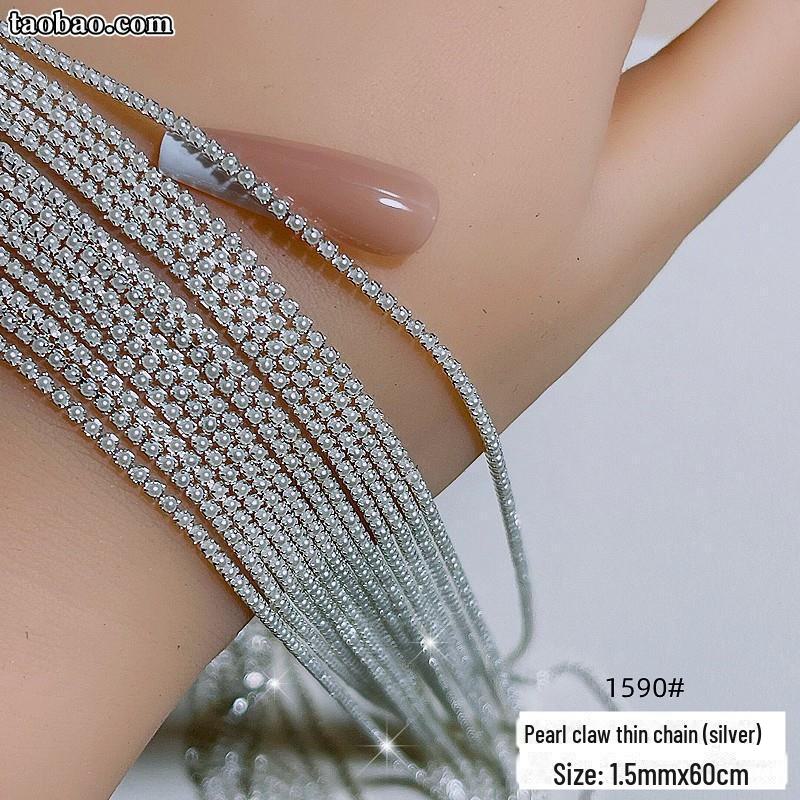 

Позолоченные 3D алмазные цепочки для ногтей: Мини-роскошные украшения для ногтей своими руками