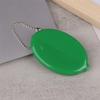 Small Oval Coin Purse Mini Earrings Rings Storage Box With Chain Solid Color Pvc  Portable Bag Pendant