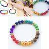 Stunning 7 Chakras Handmade Rainbow Bead Bracelet With Round Charms For Wellness