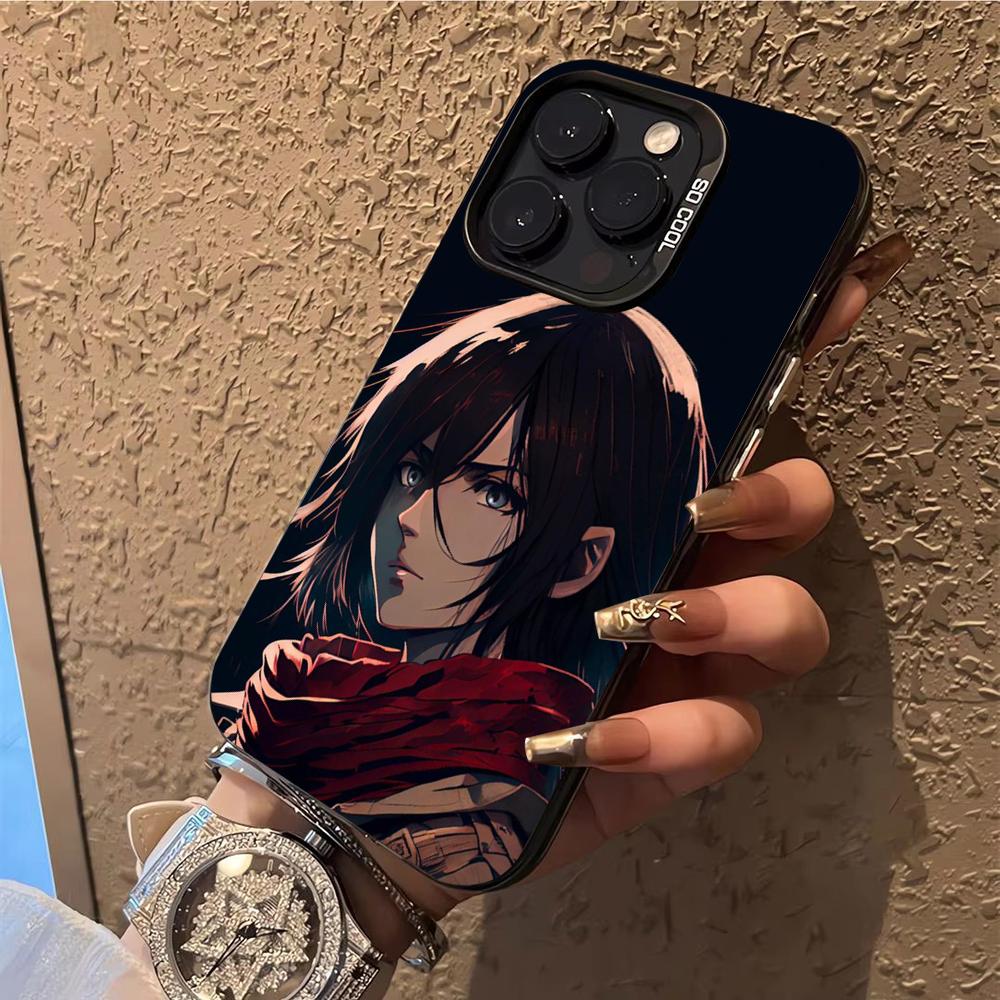 Attack on T-Titan Mikasa Ackerman Phone Case  Phone Case For iPhone 14 16 15 11 12 13 Pro Max Mini Plus Shockproof Cover