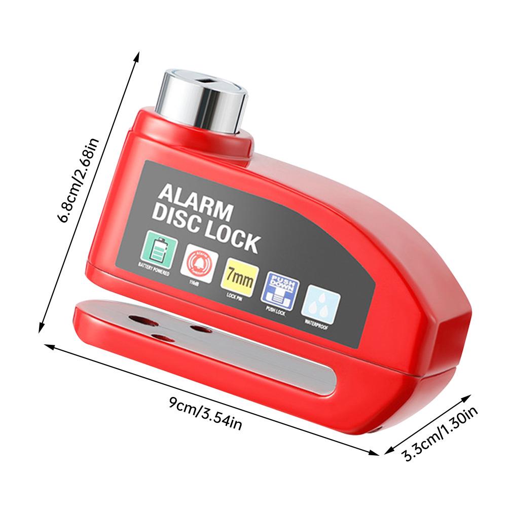 Motorrad Fahrrad Lock Alarm Sicherheit Schutz Vorhängeschloss Disc Aluminium Legierung Anti-Diebstahl Erinnerung Seil Lock Beutel Motorrad Zubehör