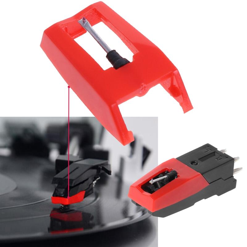 Turntable Stylus,2PCS for LP Turntable Phonograph Diamond Stylus Needles Accessories For Gramophone Record Gold+Red