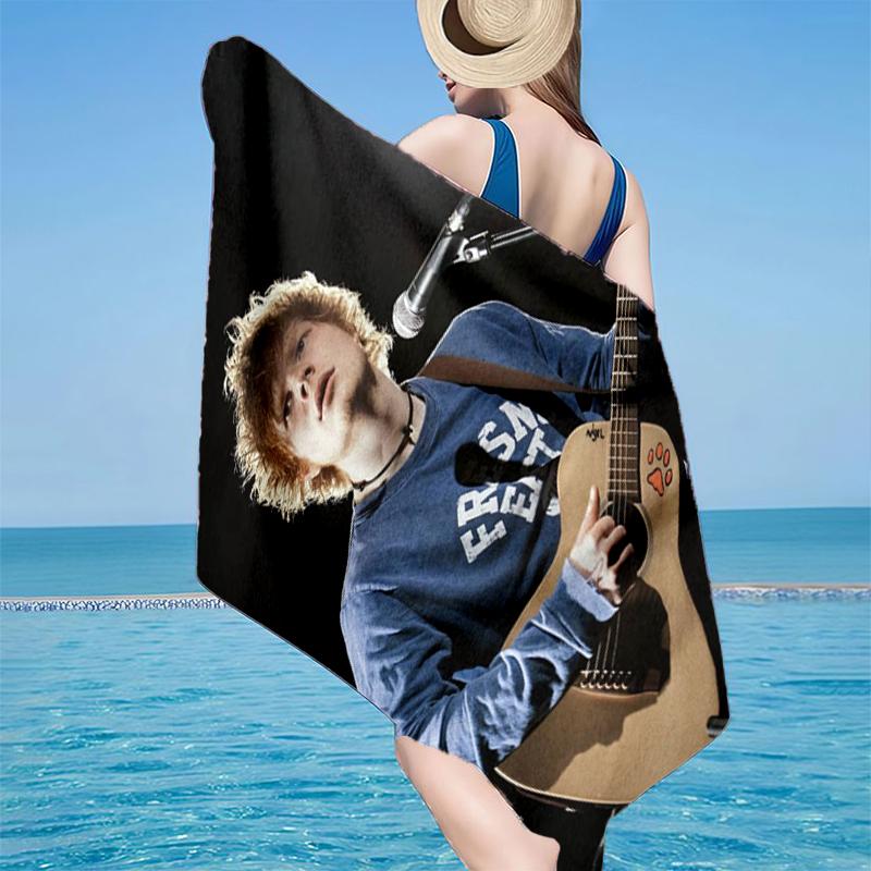 Ed Music Guitar Beach Towel, Super Soft Microfiber, Gift for Her/Him, Birthday, for Pool, Beach, Travel, Home Decor Fan Gifts