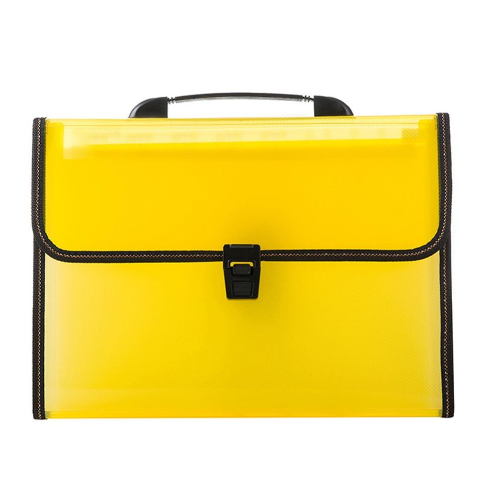 

Папка для документів великої місткості Пластиковий файл-пакет Міцний портфель Шкільне офісне приладдя A4:33x26x3(cm) жовтий