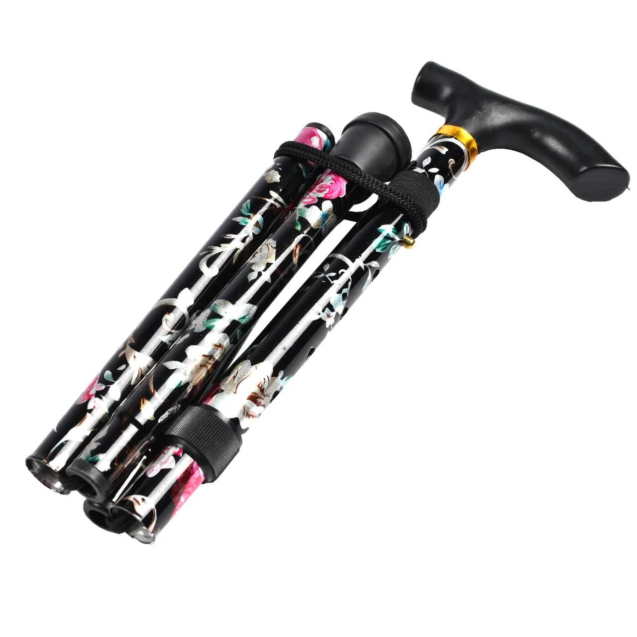 

Supretto folding walking stick adjustable in height with a pattern (8437)
