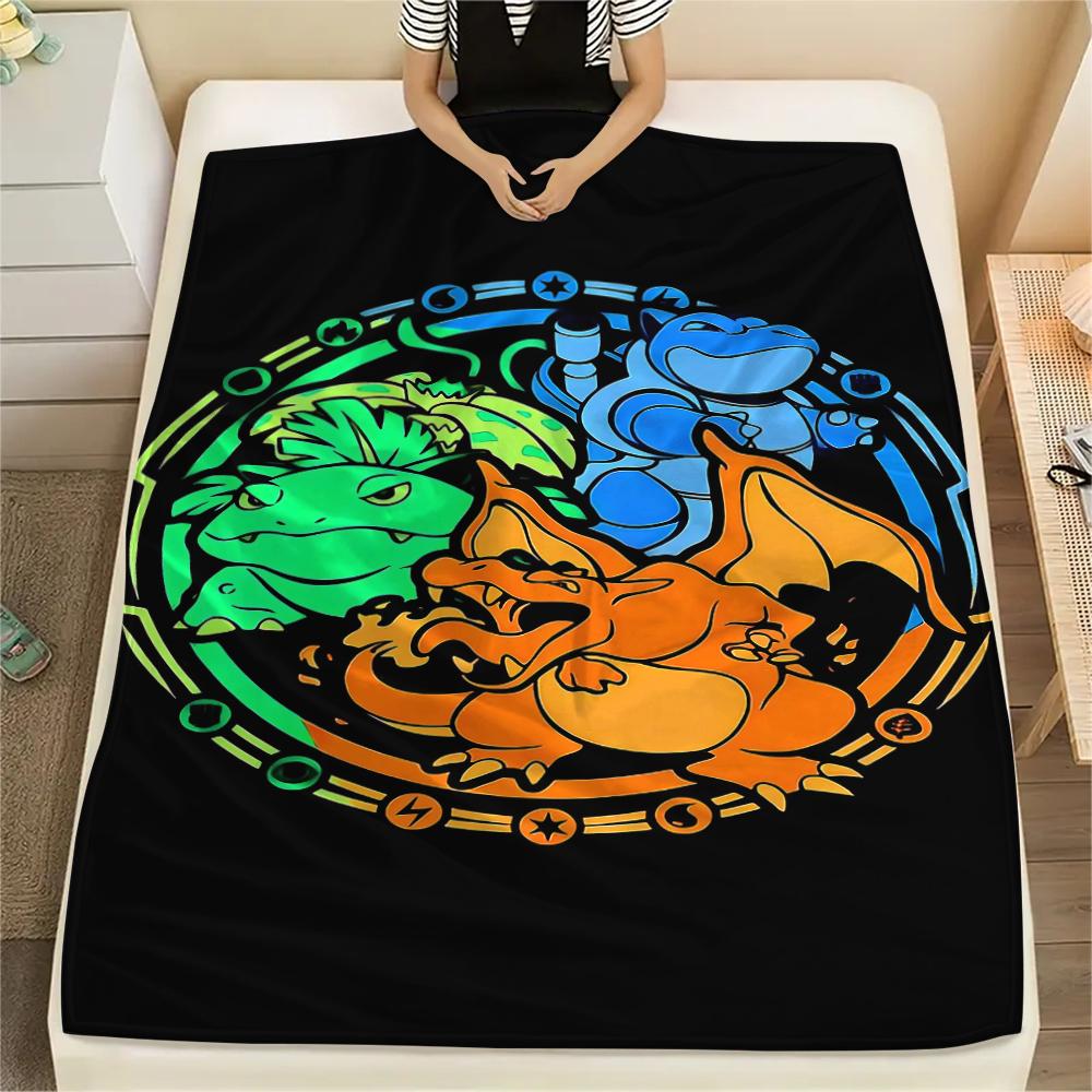 Pokemon Characters Print Flannel Blanket,High Quality Comfortable for All Seasons,Home Decor,Warmth and Comfort,Perfect for Christmas Gifts