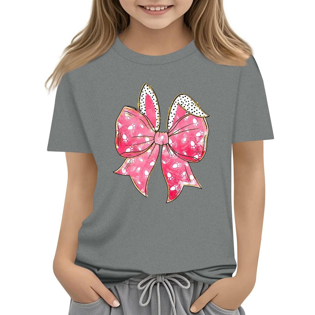 Sommer Kinder Rundhals Oberteil Ostern Kurzarm T-Shirt Oberteil Unterteile