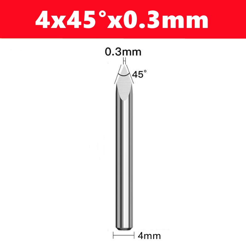 CNC Router Bit 3 Edge Pyramid Engraving Bits 4mm/6mm Shank Carbide End Mill 20,30,40,45,60,90 Degrees CNC Router Milling Tool