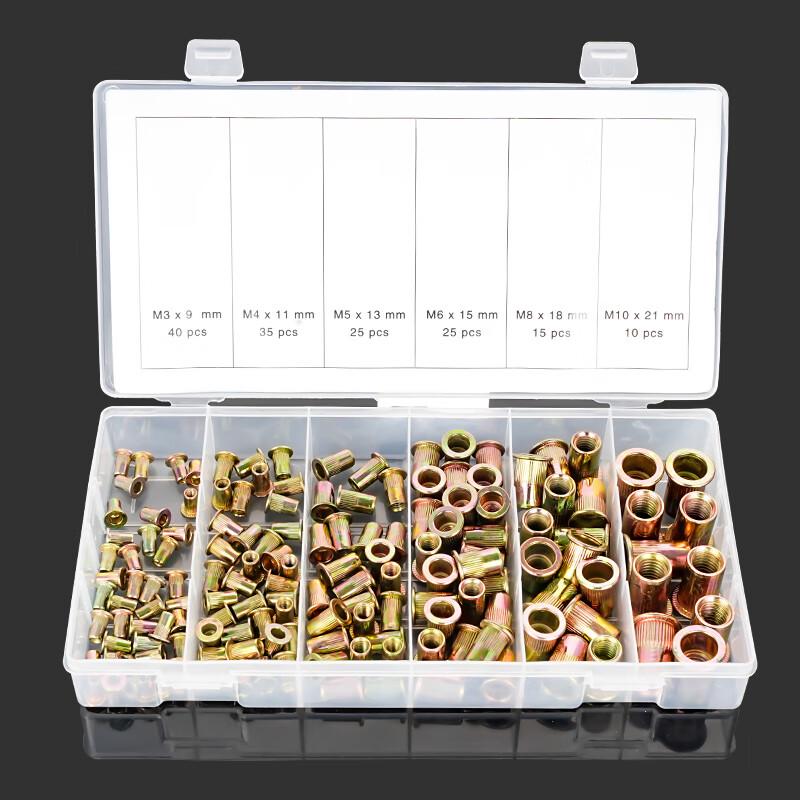 Carbon Steel Rivet Nut Assortment Kit