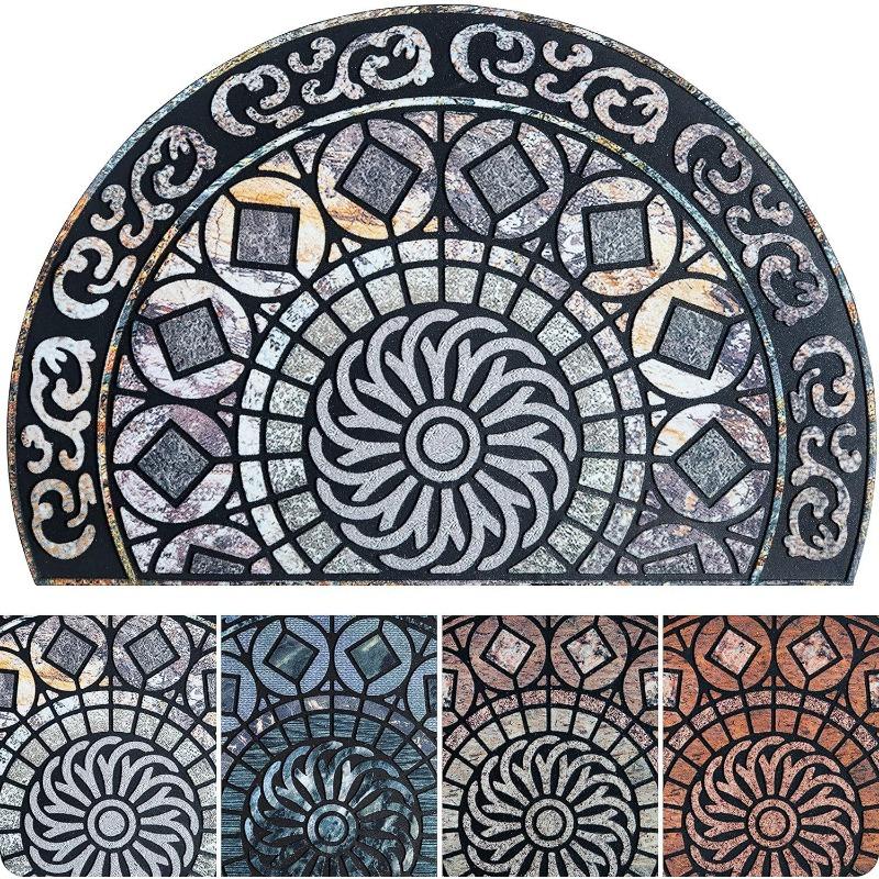 Halbkreisförmige Eingangsmatten Schmutzabweisend und Pflegeleicht Fußmatten Badezimmer Saugfähige und Rutschfeste Fußmatten