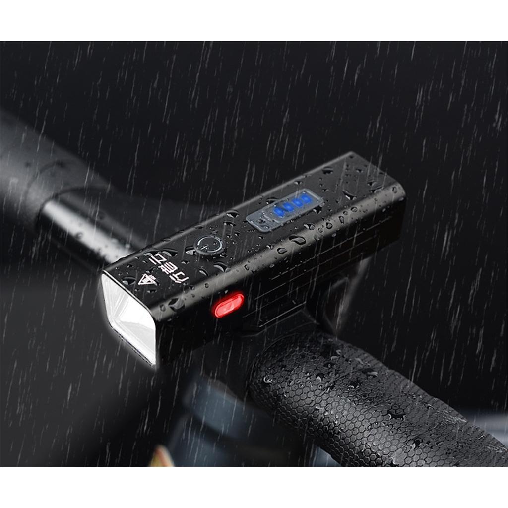 USB Rechargeable Bike Front Light, Aluminum Alloy Bright Flashlight, Waterproof Quick Release Bicycle Headlight for Mountain Road Night Cycling
