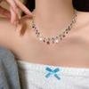 Colorful Summer Colored Zircon Butterfly Necklace Women And Women Light Luxury Niche Design Sense Collarbone Chain Spice Girl Accessories