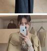 Women's Faux Suede Slimming Jacket - Korean Style, Loose Fit, Long Sleeve, Autumn/Winter Collection