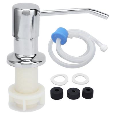 Kit Pompe à Savon pour Évier Acier Inoxydable 304 Tête de Distributeur de Savon Tube en Silicone pour Cuisine Salle de Bain