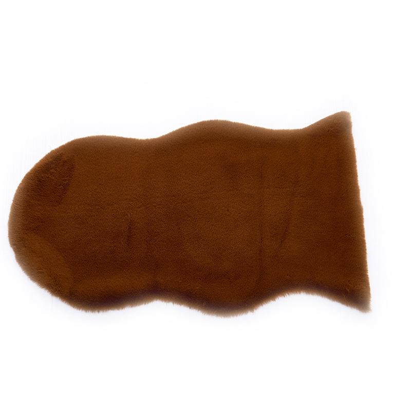 Irregular Long Pile Plush Sofa Cushion Rug - Faux Rabbit Fur for Living Room, Coffee Table, Bedroom, or Bedside.