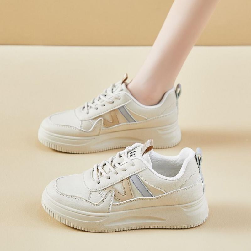 Women's Spring and Autumn Breathable White Shoes Flat Shoes Single Shoes All-match Casual Sports Shoes
