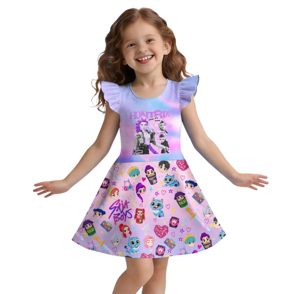 Children's Sleeveless U-neck Summer A-line Floral Casual Holiday Dress