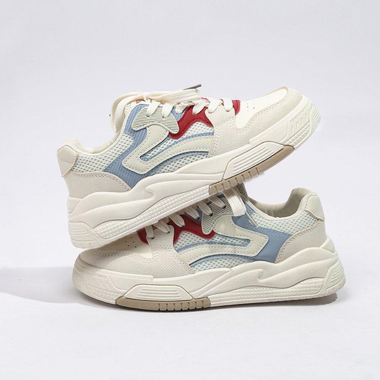 

Guochao retro mesh board shoes children s autumn and winter new thick soles heightened breathable spring and autumn casual little white shoes tide 35 красный