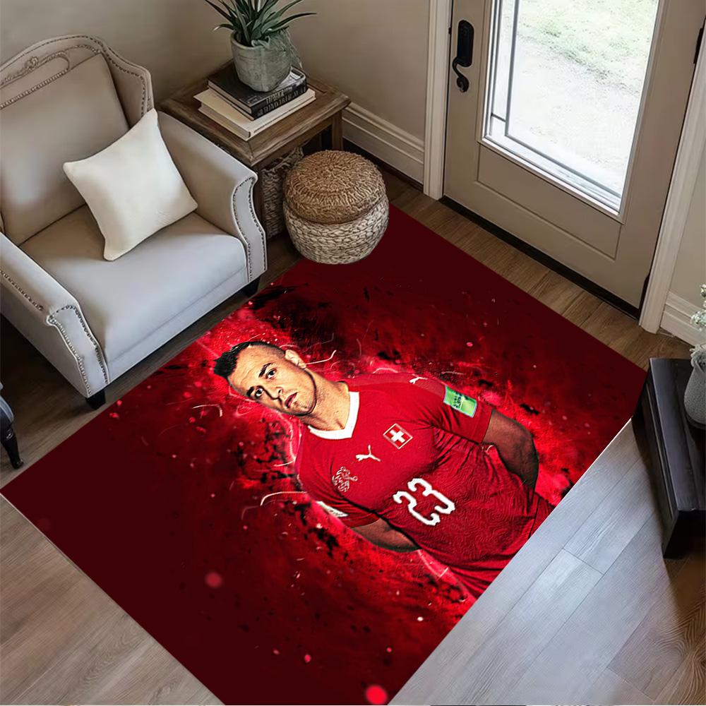 Dynamic Soccer Player Action Floor Rug Office Rug Perfect for Kitchen Decorate room Balcony Foyer Anti-slip Rug Anime Office Decor Gift for Festivals