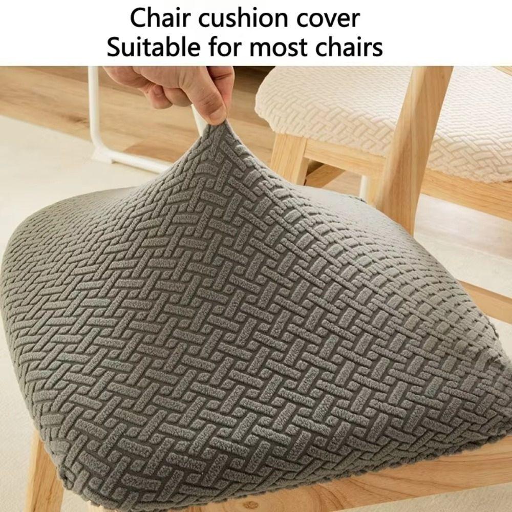 Washable Stretch Chair Seat Covers Solid Colors Dirt-resistant Chair Slipcover  Dining Room