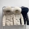 Foreign style waist and thin down jacket women's medium and long small down thickened warm butt cover belt jacket winter