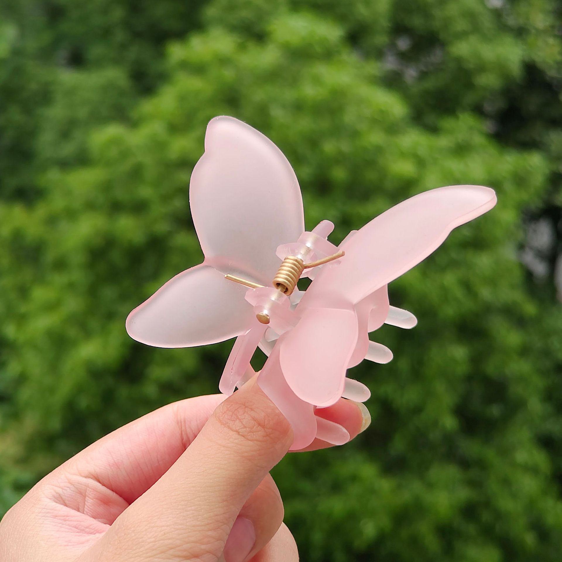 

Новая стильная заколка для волос в виде бабочки-феи на лето, милая заколка в виде акулы для женщин, маленькая заколка для головного убора на затылок, аксессуар для волос. розовый