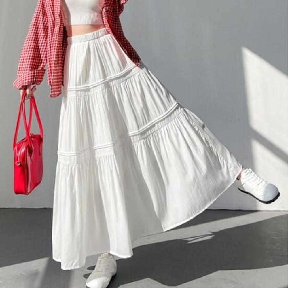 Navava Women Natural Mood Flare Long Skirt Ns441