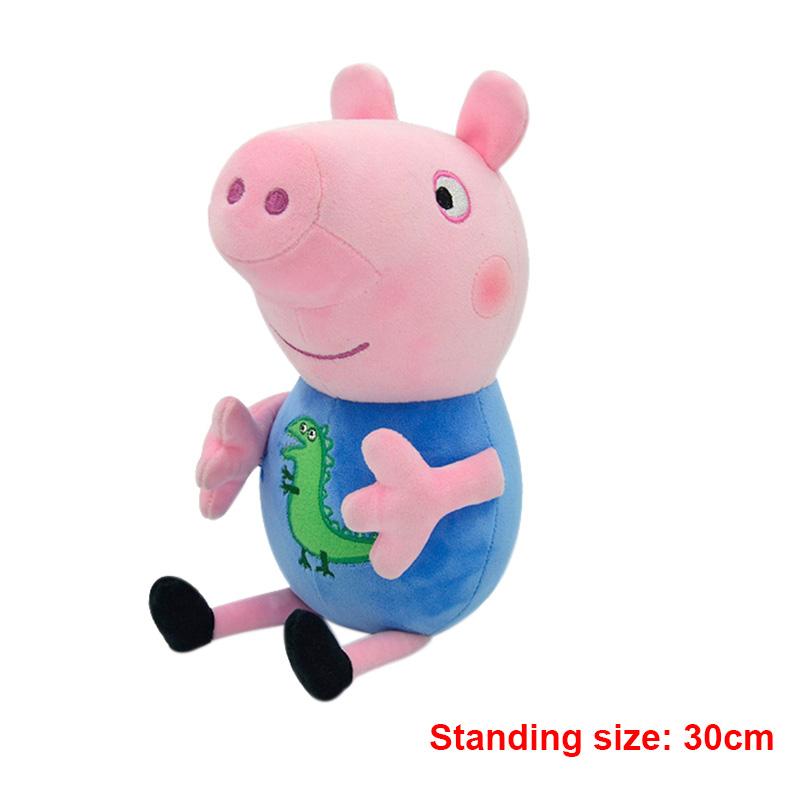 30cm Cartoon Pig Family Plush Toy Set George Dinosaur Pink Parents Dolls Soft Stuffed Animals Kids Birthday Gift Decor