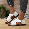 2025 New Summer Women Casual Beach Sandals Vintage Open Toe Gladiator Shoes Buckle Strap Sandals Fashionable and Versatile Shoes