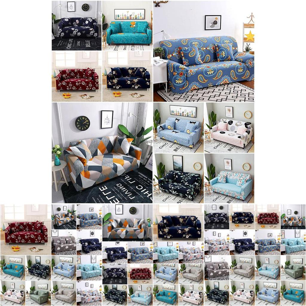 Elegant Floral Print Stretch Tight Slipcovers For Sofas With Soft Elastic Fit And Wrinkle Resistance