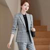 Ensemble Costume d'Affaires à Carreaux pour Femme