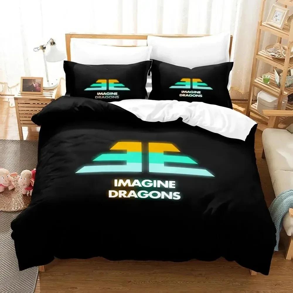 3D Print Imagine Dragons Album Cover Bedding Set Duvet Cover Bed Set Quilt Cover Pillowcase Comforter King Queen Size Boys Adult
