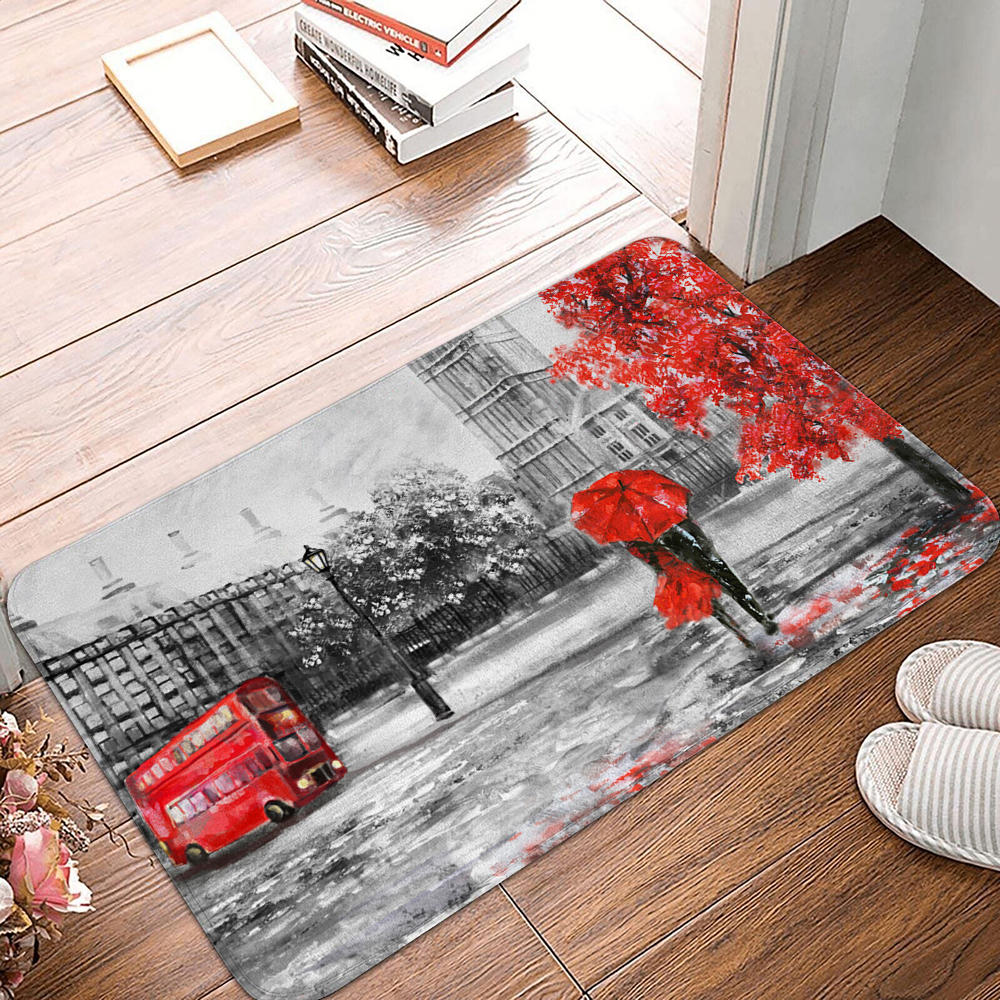 

Нескользящий коврик для дома в скандинавском стиле, ковер для домашнего декора в стиле ретро, ​​картина маслом, Париж, улица, ковер для гостиной 50x80cm