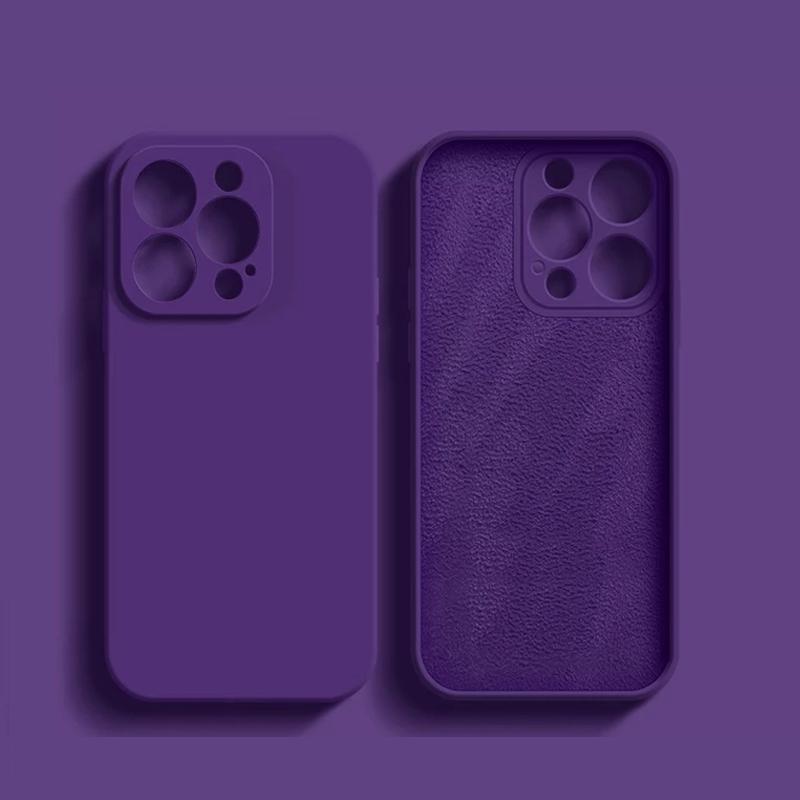 Skin Feel Liquid Silicone Case For iPhone 14 13 12 11 Pro Max X XR XS Max 8 7 6 Plus Shockproof Square Bumper Soft Back Cover