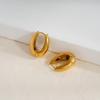 18K Gold Geometric Earrings, Light Luxury, Stainless Steel, Colorfast Titanium Steel Jewelry