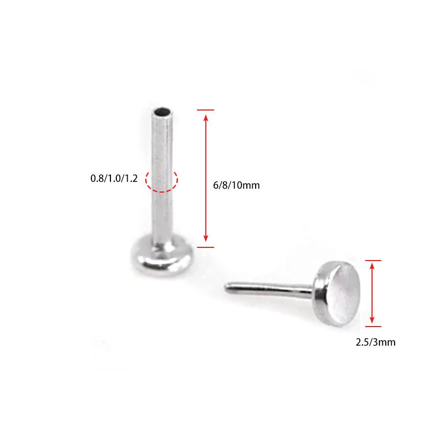 Titanstahl Konische Scheiben Langhantel Lippen-, Ohr- und Nasenstecker Piercingschmuck (0.8-1.2mm)