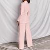 Womens Fashion Long Sleeve Blazer Straight Pants Set Office Work Elegant Solid Color Outfit
