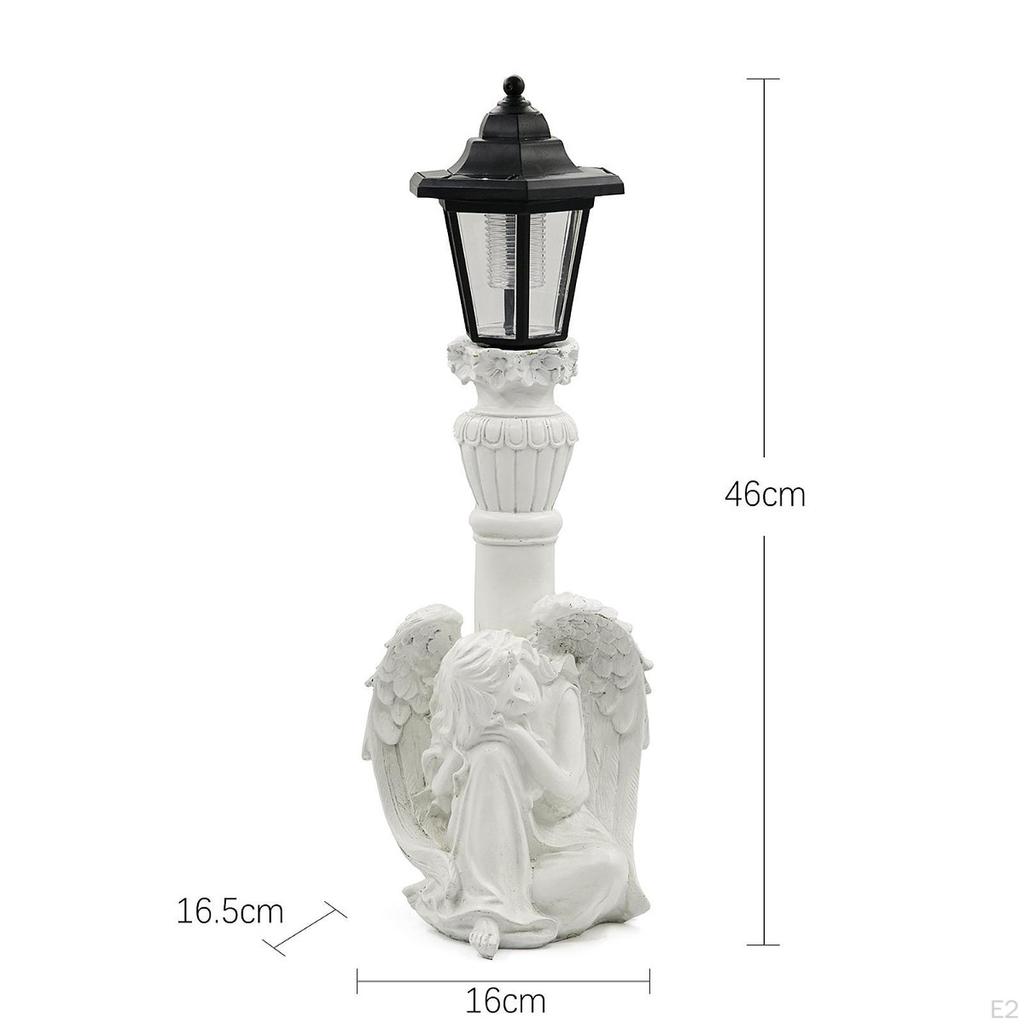 Trädängelsstaty Solcellslampa Utomhusdekor Kreativ Gåva Hantverk Prydnad Figur Lampa för