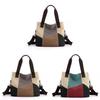 Canvas-Tragetasche für Damen mit Colorblock-Design und mehreren Taschen für den täglichen Gebrauch