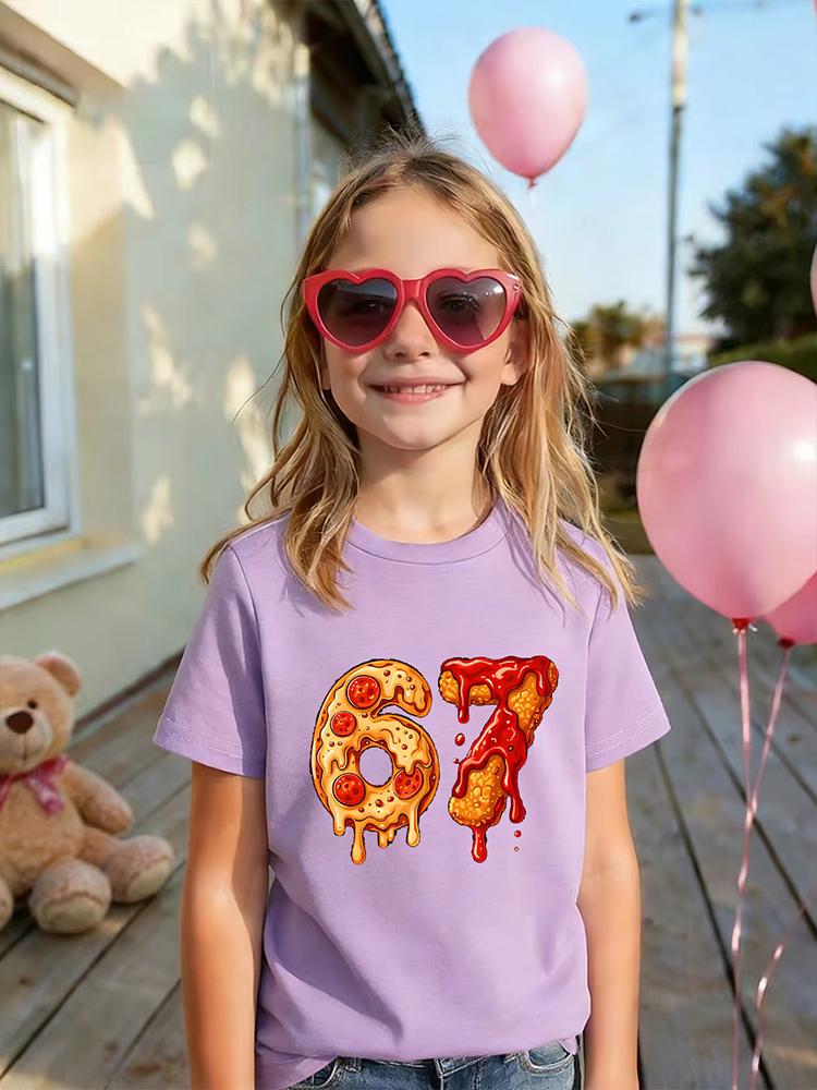 Kids 67 Themed Colorful Print TShirt Soft Cotton Fabric Breathable and Comfortable Ideal for Toddlers and Childrendf0287