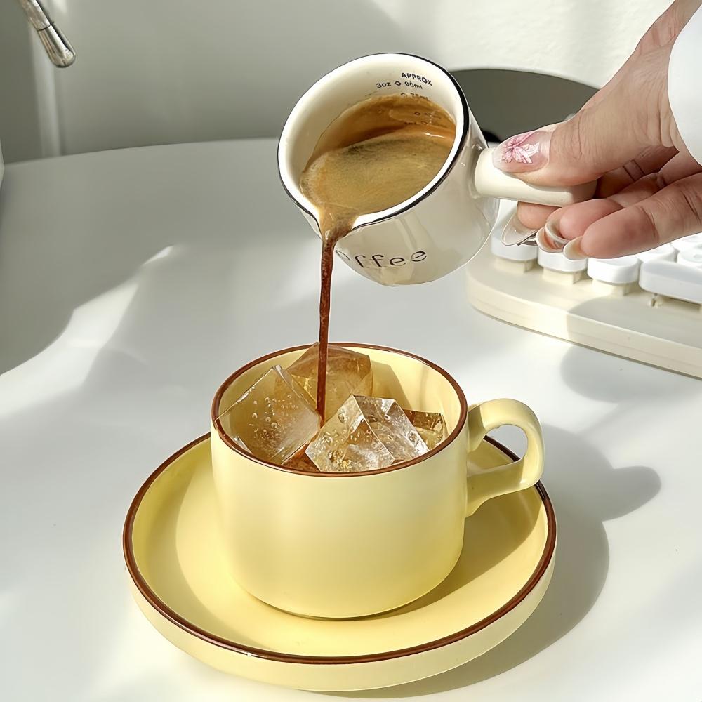 Ceramic Espresso Extraction Cup with Scale Coffee Milk Cup Thickened Exquisite Ounce High Quality Home Coffee Accessories Gifts