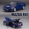 1/32 Mazda RX-7 Alloy Car Modelo Diecast Metal Sports Vehicles Modelo Alta Simulação Som e Luz Coleção Crianças Brinquedo Presente