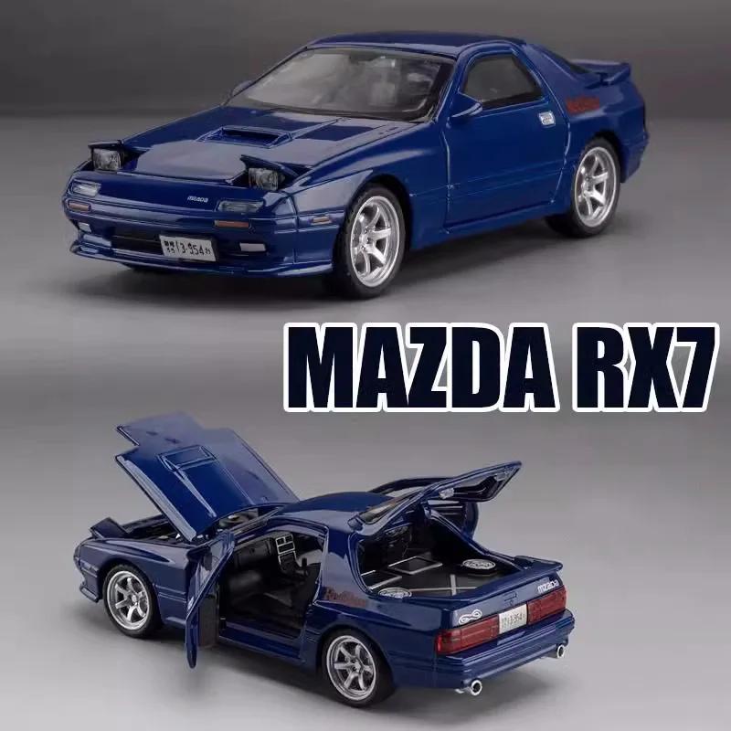 1/32 Mazda RX-7 Alloy Car Modelo Diecast Metal Sports Vehicles Modelo Alta Simulação Som e Luz Coleção Crianças Brinquedo Presente