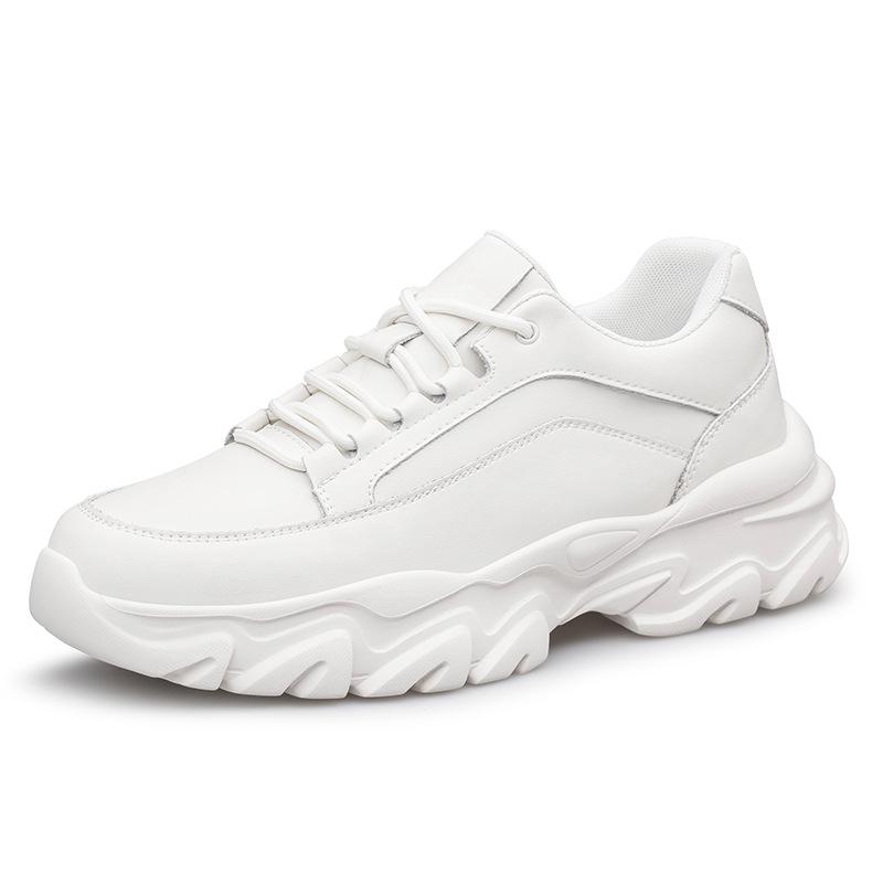 Men s 8cm Height Increasing White Breathable Casual & Running Shoes