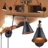 Industrial Style Swing Arm Wall Lamp Adjustable Metal Arm Wall Light Fixture with On Off Switch for Bedroom Living Room Office Lighting