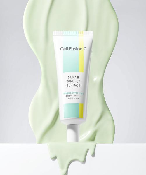 Cell Fusion C Clear Tone Up Sun Base 40 мл + 4 типа солнцезащитных основ 1,2 мл 4 листа NONE